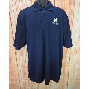Under Armour Notre Dame Polo Shirt XL HeatGear Navy Blue Loose Fit Mens Apparel
